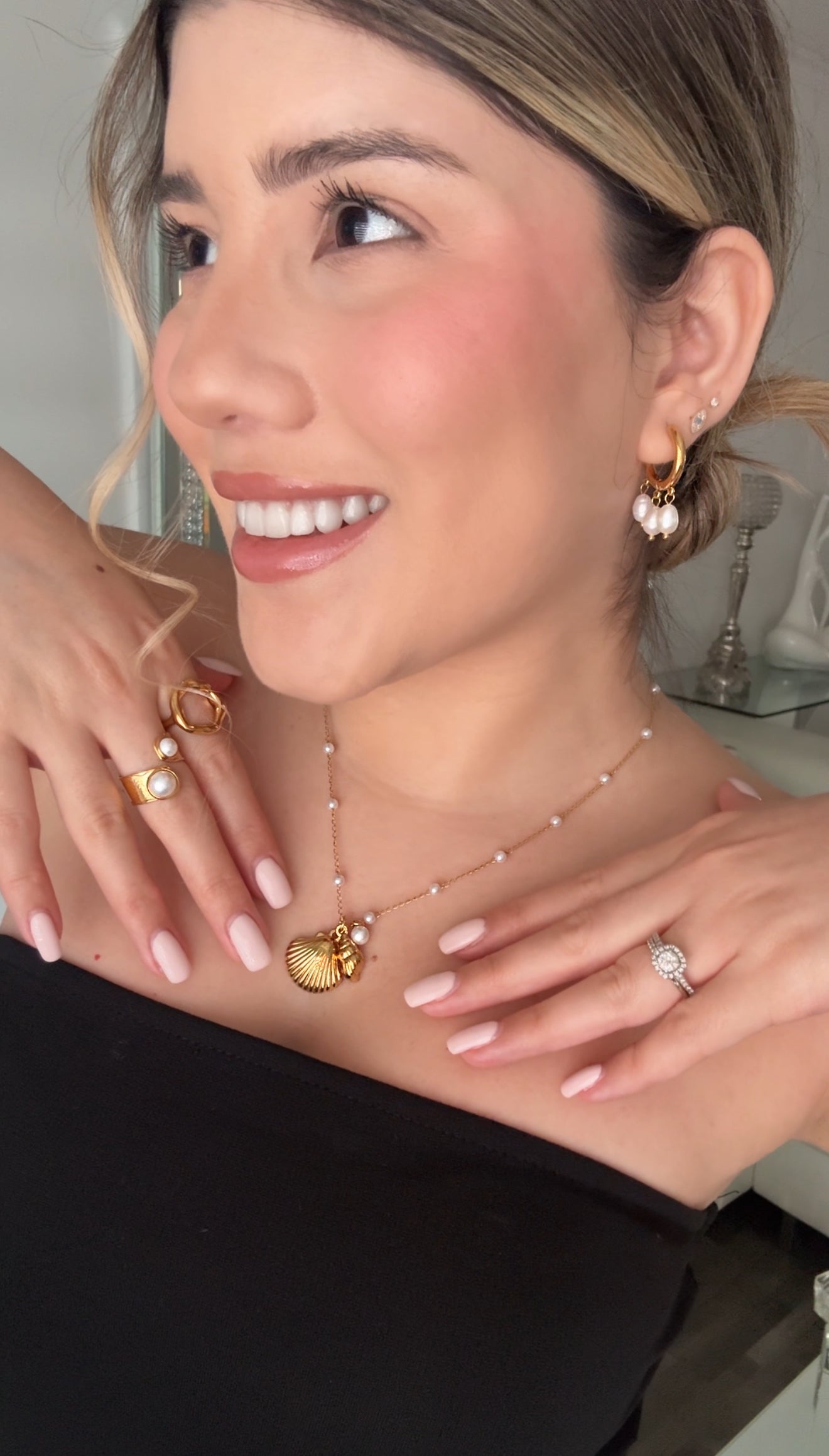 Pearl Hoops image 1