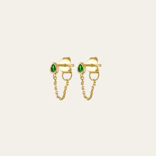Emerald Drop Studs
