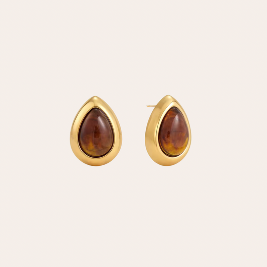 Velvet Drop Earrings - Brown