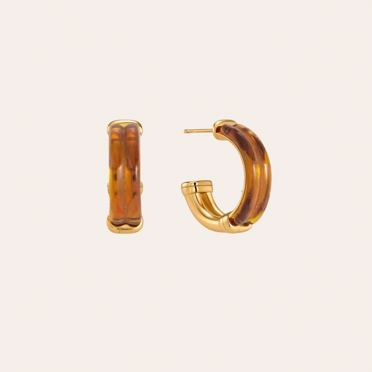 Satin Hoops - Brown