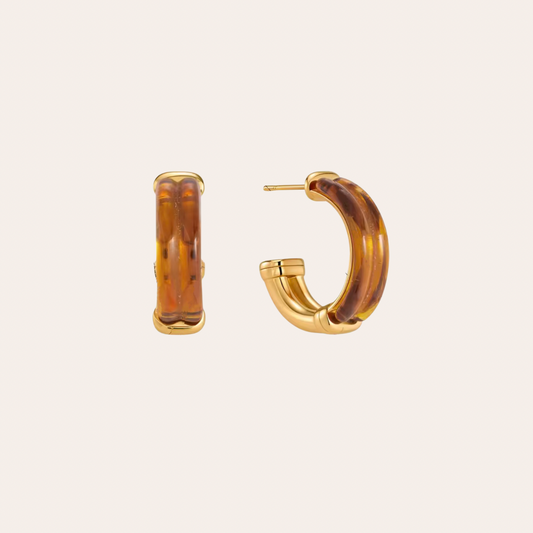 Satin Hoops - Brown
