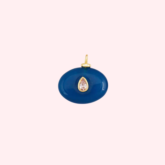 Oval Blue Stone Charm