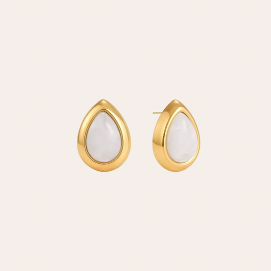 Velvet Drop Earrings - White