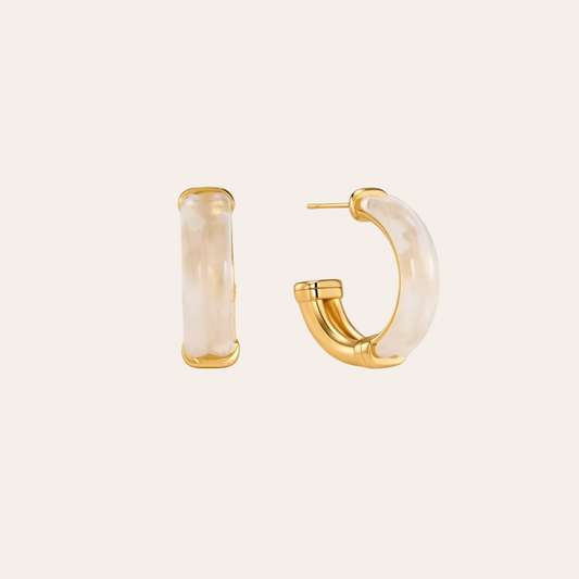 Satin Hoops - White