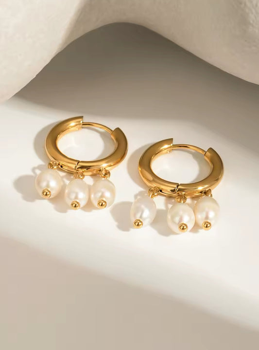 Pearl Hoops image 0